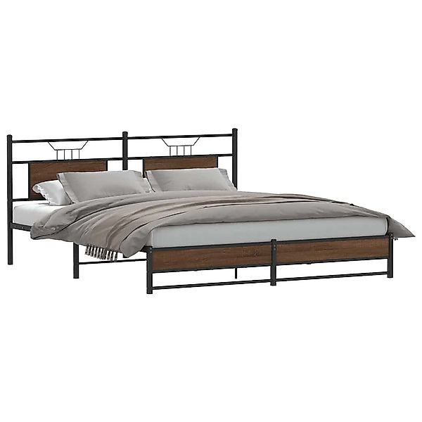 vidaXL Bett Metallbett ohne Matratze Braun günstig online kaufen