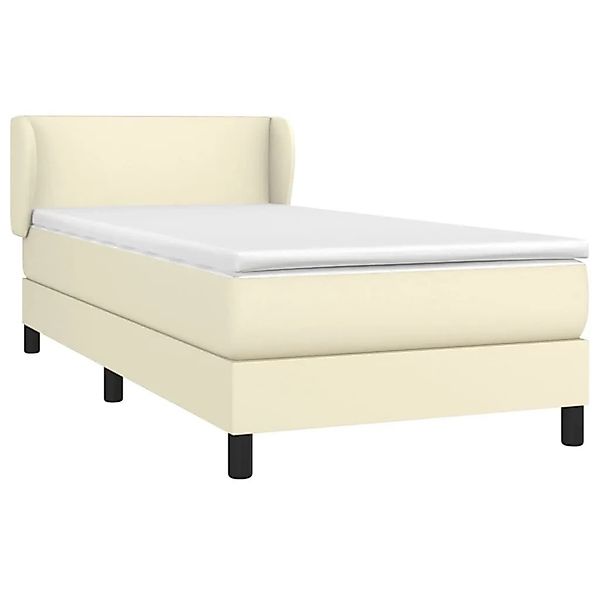 vidaXL Boxspringbett mit Matratze Creme 100x200 cm Kunstleder 3127177 günstig online kaufen