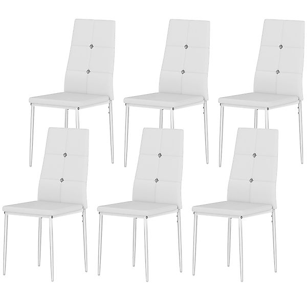 HOMCOM Set mit 6 Esszimmerstühlen mit PU-Bezug Esszimmerstühle mit hoher Rü günstig online kaufen