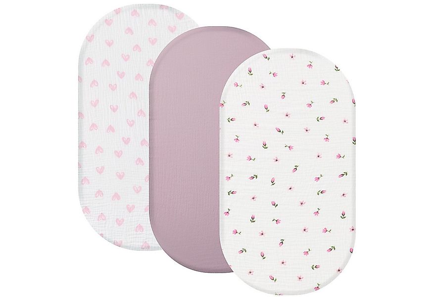 KEAYOO Spannbettlaken CL, (3 Stück), Spannbettlaken Musselin Weiche für Bab günstig online kaufen