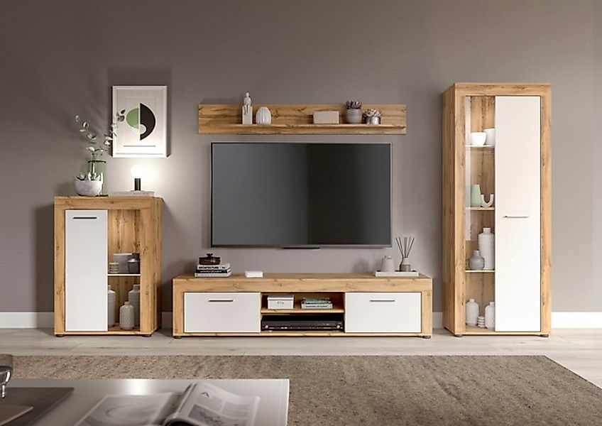 INOSIGN Wohnwand »Aosta, 4-tlg., best. aus: Vitrine, Lowboard, Wandboard & günstig online kaufen
