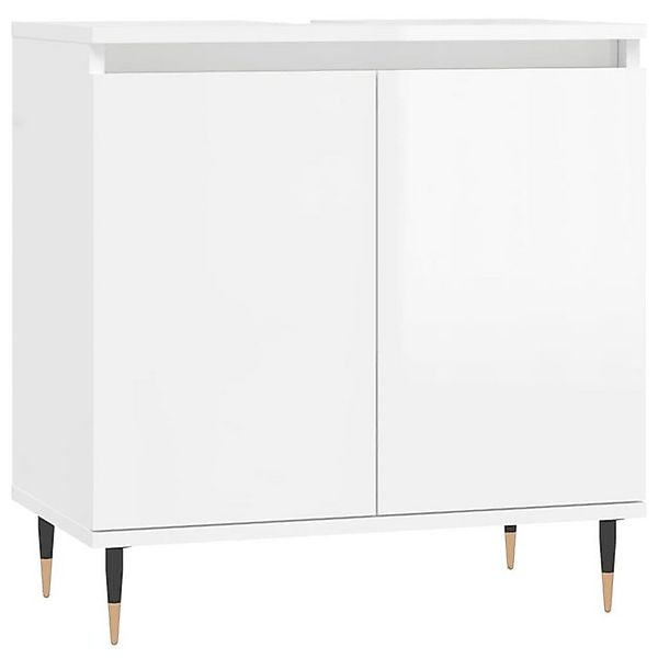 vidaXL Midischrank Badschrank Hochglanz-Weiß 58x33x60 cm Holzwerkstoff (1-S günstig online kaufen