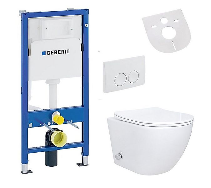 Belvit Tiefspül-WC UP100-AL55800-SET, Spülrandloses Hänge WC Set mit Bidet günstig online kaufen