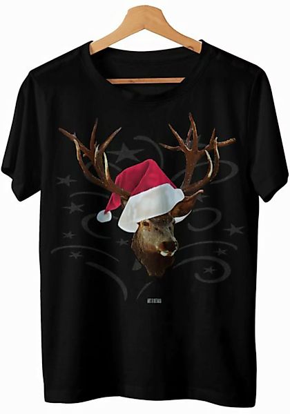 Art & Detail Shirt T-Shirt Weihnachten Design Hirsch mit Weihnachtsmütze We günstig online kaufen