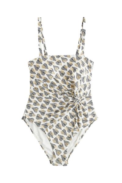 Next Badeanzug Bauchformender Bandeau-Badeanzug mit Twist-Detail günstig online kaufen