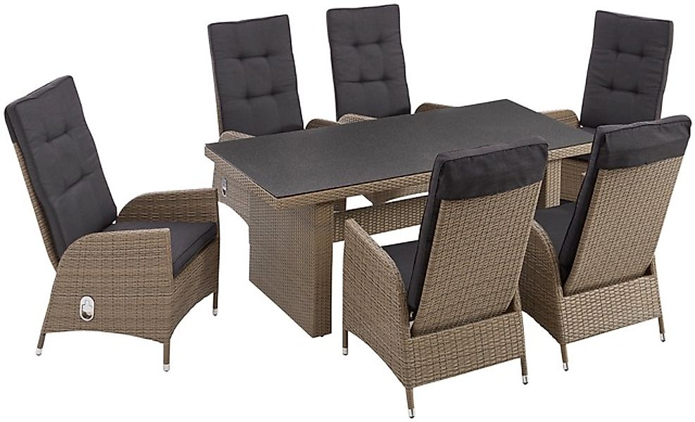 KONIFERA Garten-Essgruppe »Brisbane« Set, 6 Sessel, Rückenlehne verstellbar günstig online kaufen