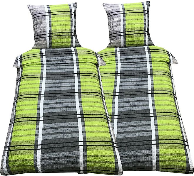 Visaggio Bettwäsche 135x200 cm oder 155x220 cm Allergiker geeignet, Seersuc günstig online kaufen