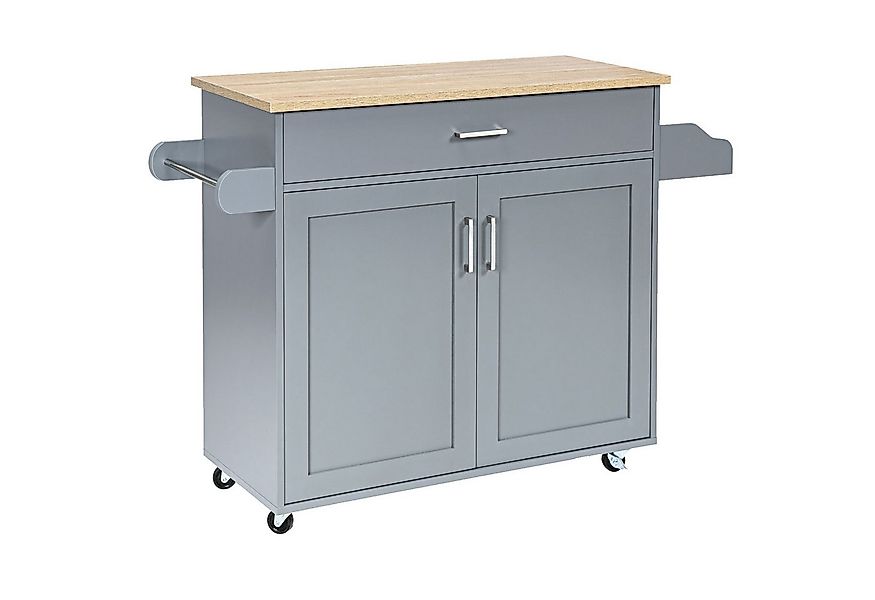 COSTWAY Küchenwagen, Servierwagen mit Arbeitsplatte & Handtuchhalter, Rolle günstig online kaufen