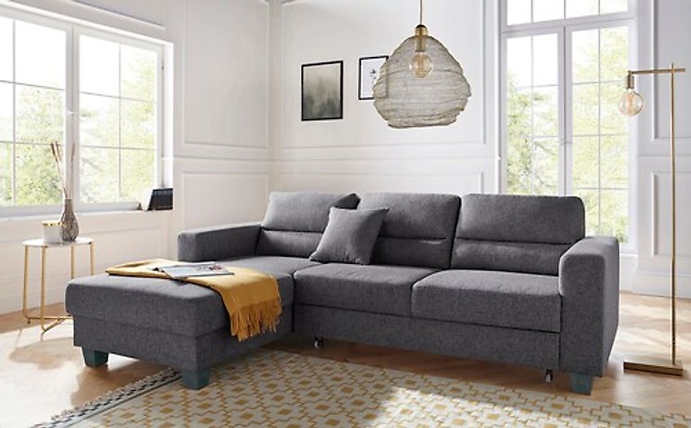 TRENDMANUFAKTUR Ecksofa »Chamber, zeitlos und modern, hoher Sitzkomfort, L- günstig online kaufen