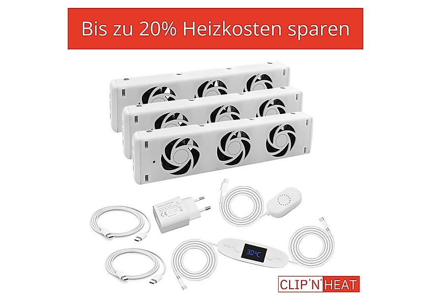 CLIP`N`SHADE Heizkörperventilator Triple Set mit 3x Ventilator, Heizkörperv günstig online kaufen