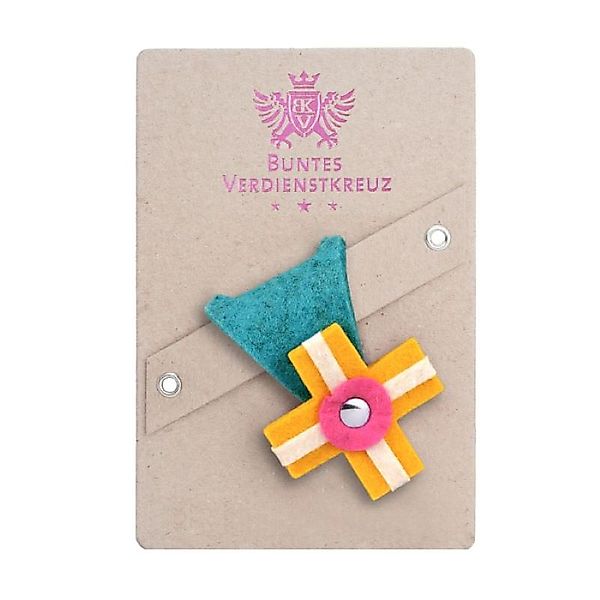 Buntes Verdienstkreuz aus Filz lagune-gelb günstig online kaufen