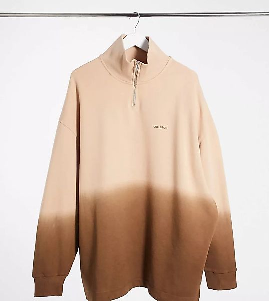 COLLUSION – Sweatshirtkleid mit Stehkragen und Farbverlauf in Braun günstig online kaufen