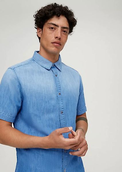 s.Oliver Kurzarmhemd Slim: Hemd aus Leinenmix Waschung günstig online kaufen