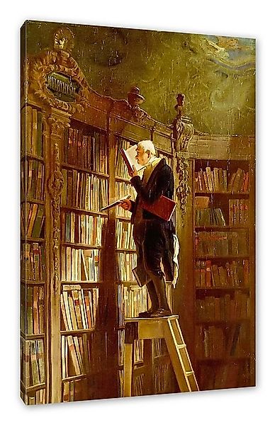 Pixxprint Leinwandbild Carl Spitzweg - Der Bücherwurm, Carl Spitzweg - Der günstig online kaufen