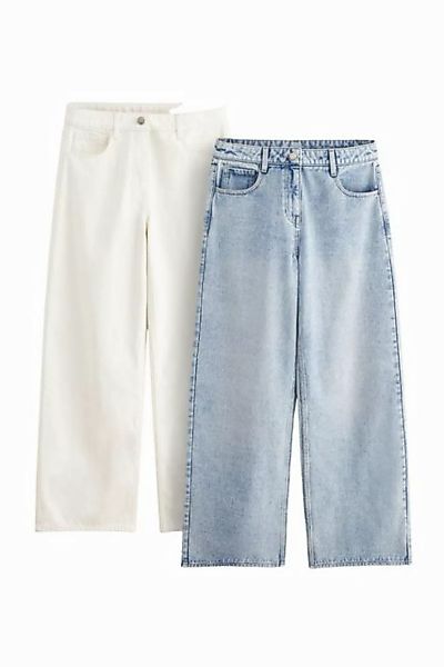 The Set Weite Jeans 2er-Pack The Set Denim-Jeans mit weitem Bein (2-tlg) günstig online kaufen