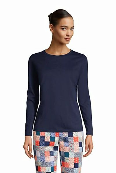 Supima-Shirt, Langarm in Petite-Größe, Damen, Größe: S Petite, Blau, Baumwo günstig online kaufen
