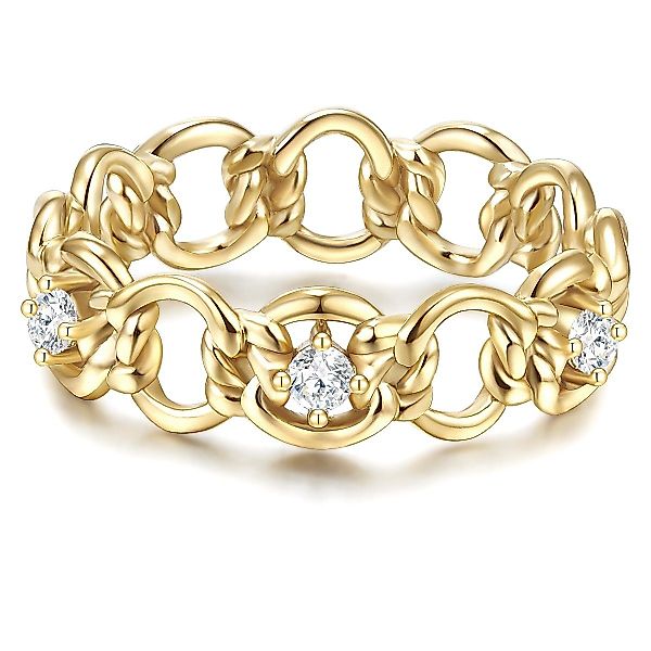 Glanzstücke München Silberring gelbgold, mit Zirkonia günstig online kaufen
