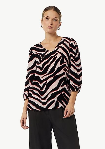 Comma Kurzarmbluse Crêpe-Bluse mit kurzen Ballonärmeln günstig online kaufen