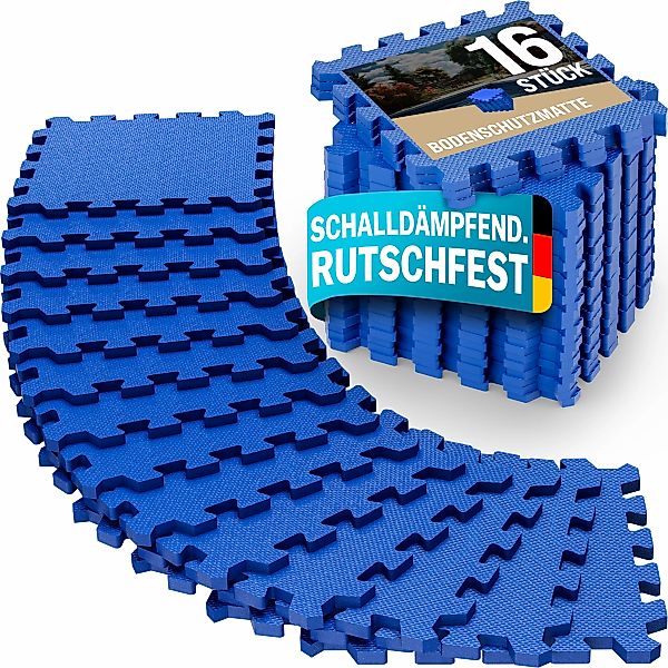 Bodenschutz-/Puzzlematten 16-tlg Blau 180x180x1cm günstig online kaufen