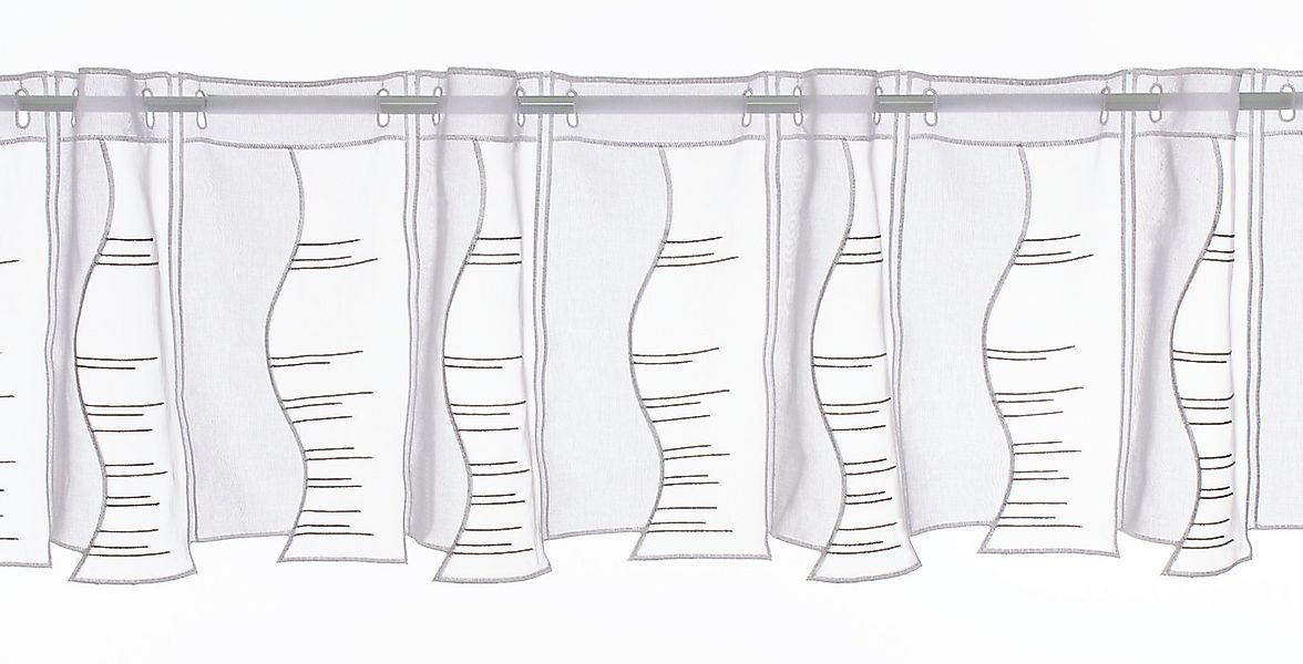 Gardinen Kranzusch Scheibengardine moderne Streifen (1 St), Stangendurchzug günstig online kaufen