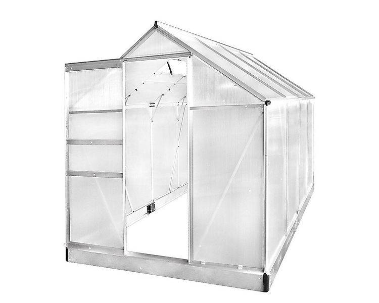 BRAST Gewächshaus ALU mit Fundament rostfrei 250x190x195cm TÜV geprüft, BxT günstig online kaufen