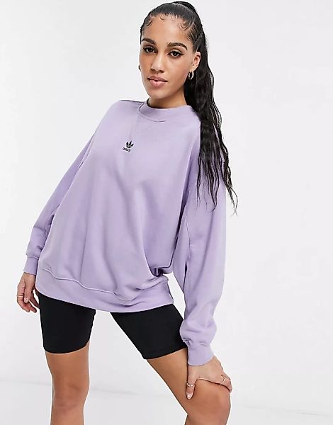 adidas Originals – Essentials – Sweatshirt mit Dreiblatt-Logo in Lila günstig online kaufen