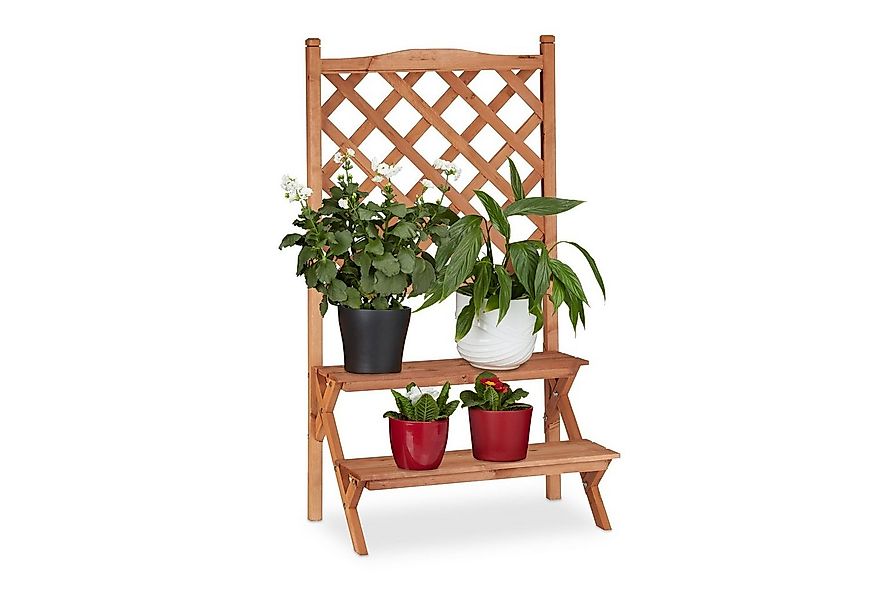 relaxdays Blumenständer Blumentreppe mit Rankgitter, L günstig online kaufen