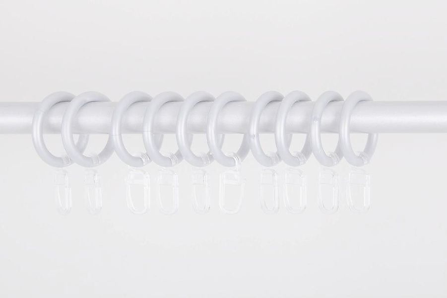 Clever-Kauf-24 Gardinenring Ringe mit Faltenlegehaken Set 28mm schwarz, wei günstig online kaufen