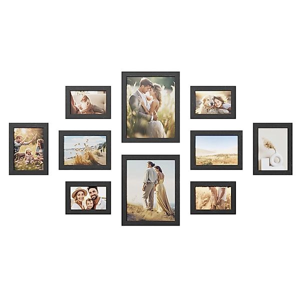 Songmics Bilderrahmen-Set Kavi Schwarz 10-teilig günstig online kaufen