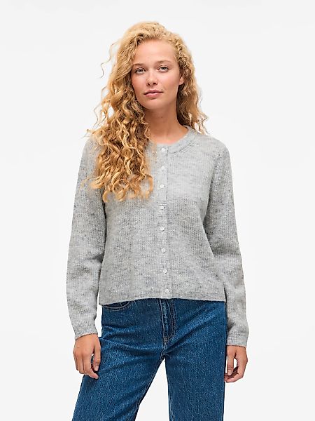 Vila Strickjacke "VILORY O-NECK L/S KNIT CARDIGAN-NOOS" Materialmix, regula günstig online kaufen