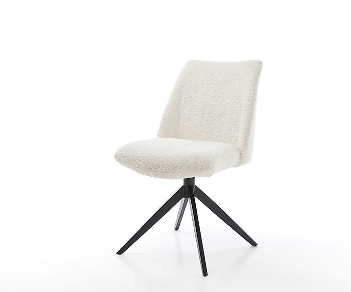 Drehstuhl Elso-Flex Bouclé Weiß Kreuzgestell breit Schwarz 360° drehbar Wip günstig online kaufen