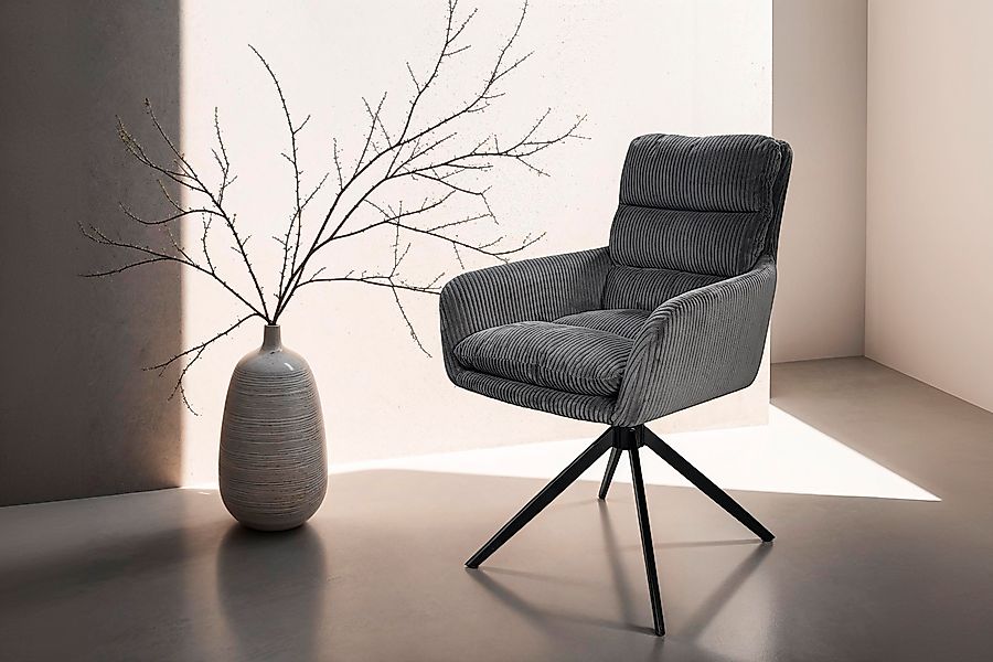 byLIVING Esszimmerstuhl »Pura (2er-Set)«, (Set), Sitzschale 360°drehbar, Me günstig online kaufen