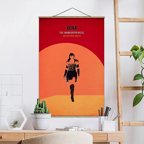 Stoffbild Portrait mit Posterleisten - Hochformat Filmposter Xena günstig online kaufen