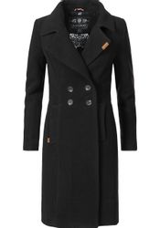 Navahoo Wintermantel "Wooly" edler Damen Trenchcoat in Wollmantel-Optik günstig online kaufen