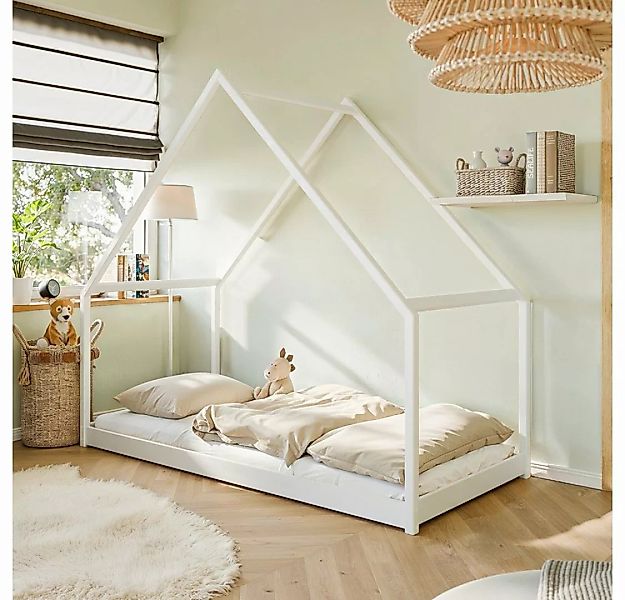 Lomadox Kinderbett KANGRU-162, Kiefer weiß, Kinderzimmer Bett 80x180 cm Lie günstig online kaufen