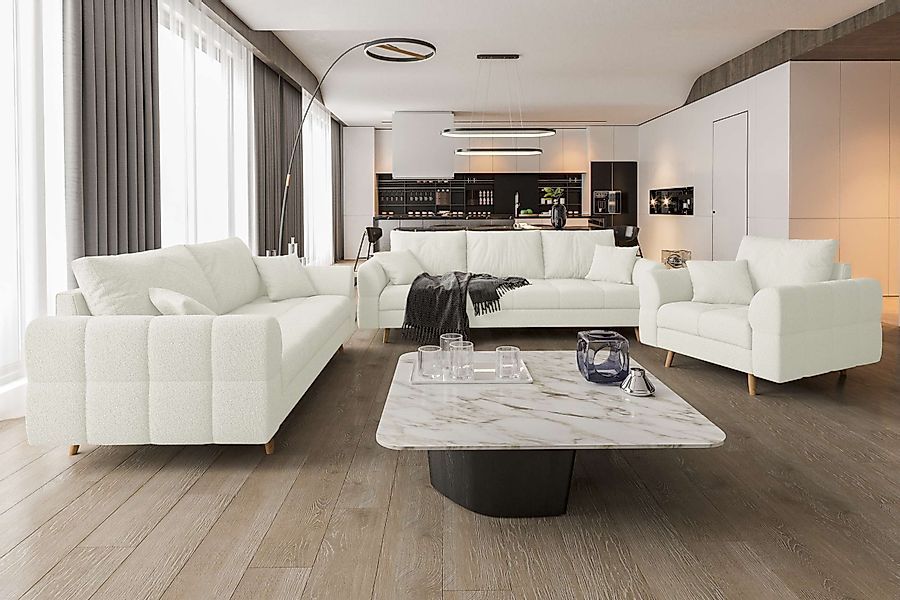 99rooms Polstergarnitur Bello, (Couchgarnitur, Set (3-tlg), günstig online kaufen