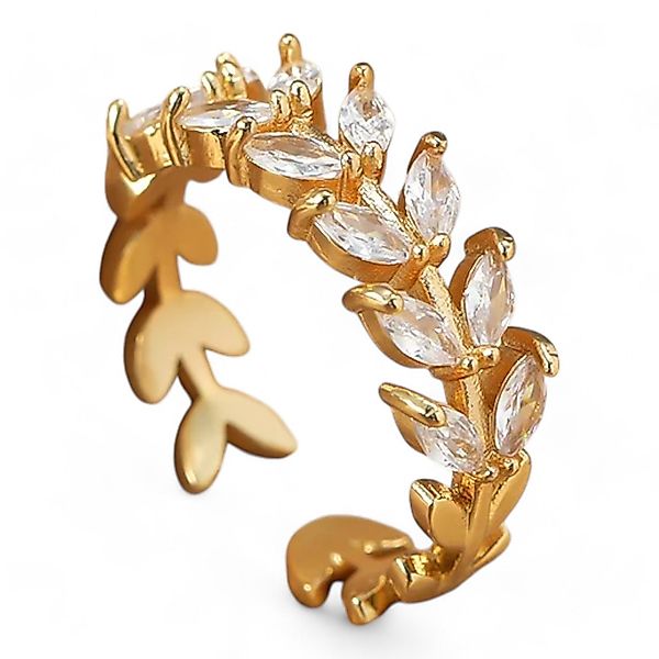 Eyecatcher Fingerring Offener Lorbeerkranz Ring mit günstig online kaufen