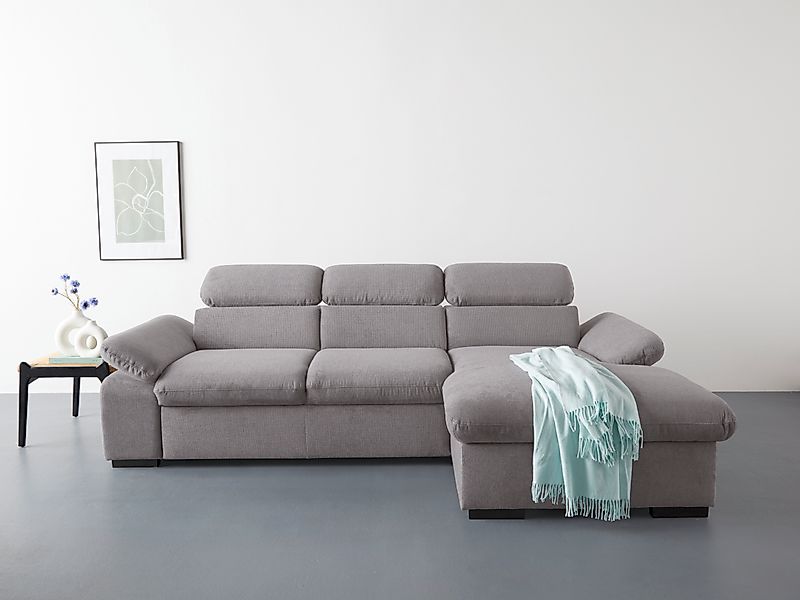 COTTA Ecksofa »Lola L-Form mit Kopfteilfunktion & Hocker« wahlweise mit Bet günstig online kaufen