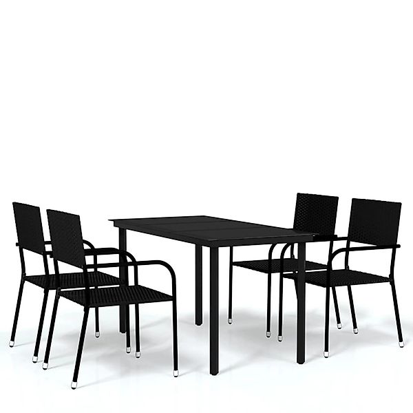 vidaXL 5-Tlg Garten-Essgruppe Schwarz 3099579 günstig online kaufen