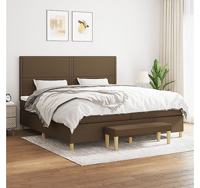 vidaXL Boxspringbett Boxspringbett mit Matratze Dunkelbraun 200x200 cm Stof günstig online kaufen