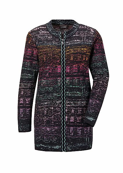 GOLDNER Strickjacke "Multicolor-Cardigan mit Stehkragen" Jacquardmuster günstig online kaufen