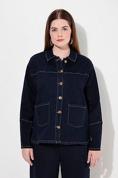Ulla Popken Sommerjacke Jeansjacke Hemdkragen Stretch günstig online kaufen