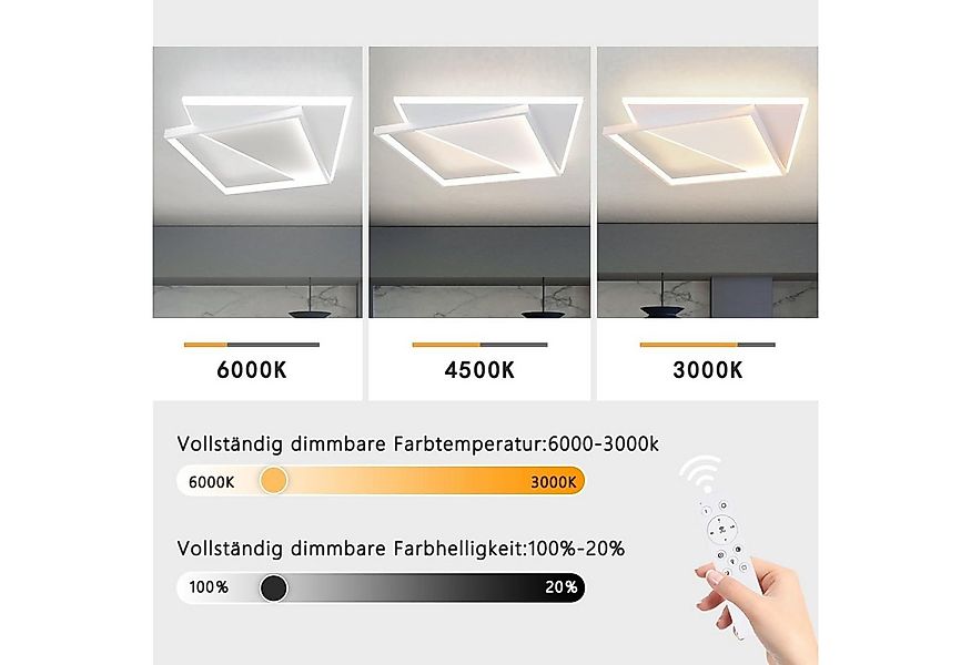Nettlife LED Deckenleuchte Schwarz Modern 40W Dimmbar mit Fernbedienung Dec günstig online kaufen