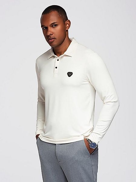 OMBRE Langarm-Poloshirt Polo-Shirt mit langen Ärmeln und eleganten Markenkn günstig online kaufen