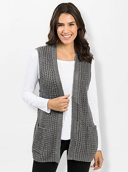 Witt Strickweste Strickweste Ärmellos Grobstrick, Rippoptik günstig online kaufen