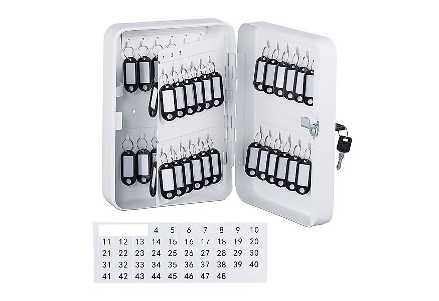 relaxdays Schlüsselkasten Abschließbarer Schlüsselkasten, weiß günstig online kaufen