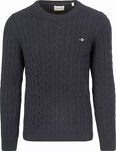 Gant Strickpullover "COTTON CABLE C-NECK", mit Wappen-Logostickerei auf der günstig online kaufen