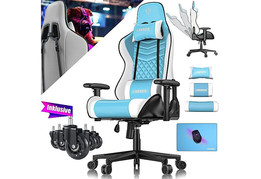 KESSER Gaming Chair, Ergonomisch Gamingstuhl 150kg belastbar Bürostuhl Lend günstig online kaufen