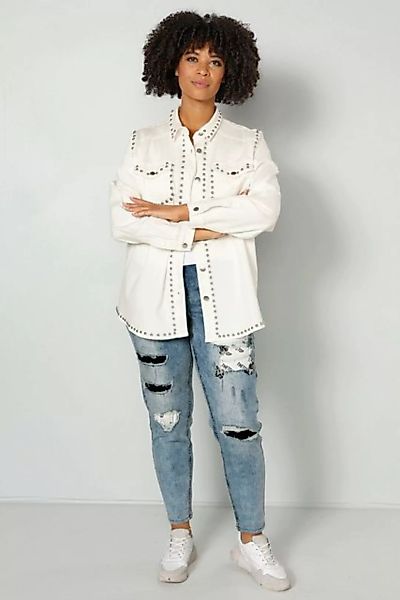 Angel of Style Jackenblazer Jeansjacke Classic Fit Ziernieten Hemdkragen günstig online kaufen