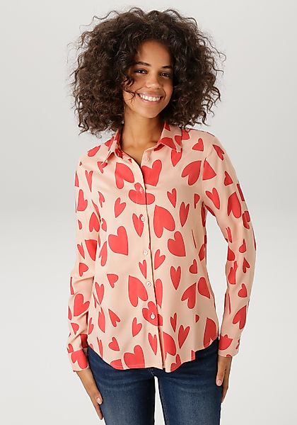 Aniston CASUAL Hemdbluse mit extravaganten Herzen bedruckt - NEUE KOLLEKTIO günstig online kaufen